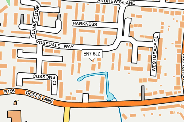 EN7 6JZ map - OS OpenMap – Local (Ordnance Survey)