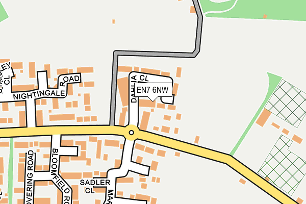 EN7 6NW map - OS OpenMap – Local (Ordnance Survey)