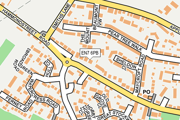 EN7 6PB map - OS OpenMap – Local (Ordnance Survey)
