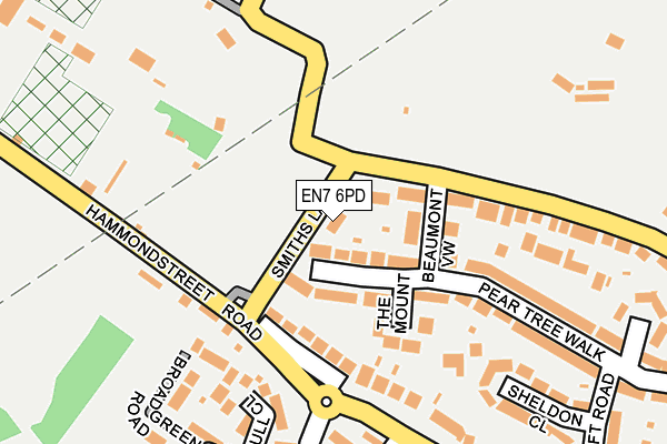 EN7 6PD map - OS OpenMap – Local (Ordnance Survey)