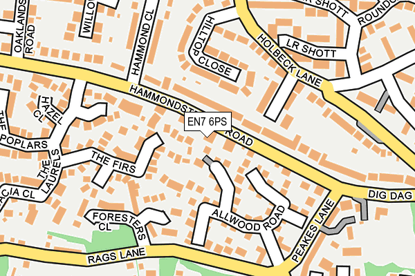 EN7 6PS map - OS OpenMap – Local (Ordnance Survey)
