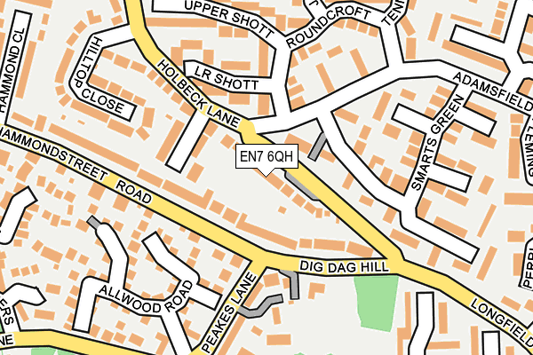 EN7 6QH map - OS OpenMap – Local (Ordnance Survey)
