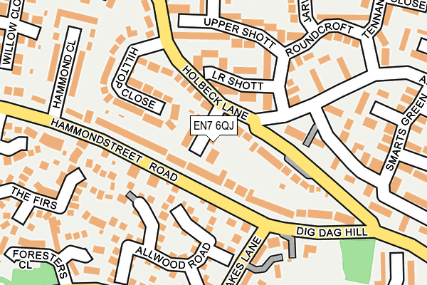 EN7 6QJ map - OS OpenMap – Local (Ordnance Survey)