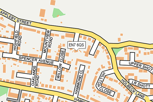EN7 6QS map - OS OpenMap – Local (Ordnance Survey)