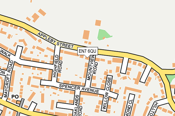 EN7 6QU map - OS OpenMap – Local (Ordnance Survey)