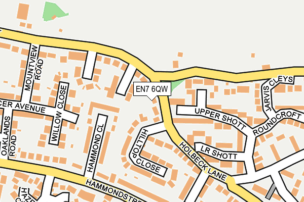 EN7 6QW map - OS OpenMap – Local (Ordnance Survey)
