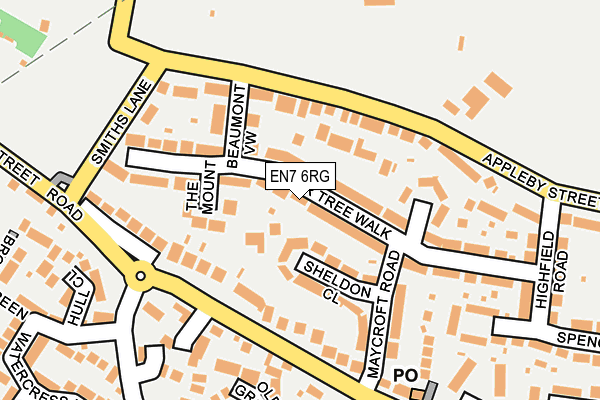 EN7 6RG map - OS OpenMap – Local (Ordnance Survey)