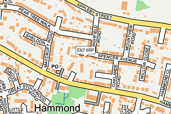 EN7 6RP map - OS OpenMap – Local (Ordnance Survey)
