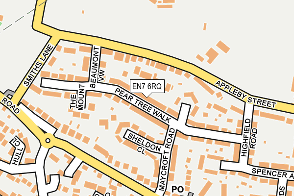 EN7 6RQ map - OS OpenMap – Local (Ordnance Survey)
