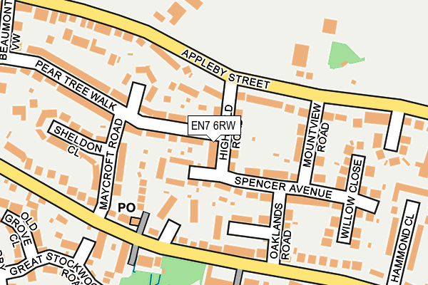 EN7 6RW map - OS OpenMap – Local (Ordnance Survey)