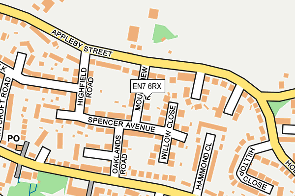 EN7 6RX map - OS OpenMap – Local (Ordnance Survey)