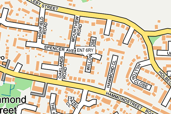 EN7 6RY map - OS OpenMap – Local (Ordnance Survey)