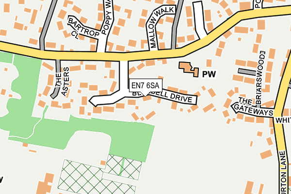 EN7 6SA map - OS OpenMap – Local (Ordnance Survey)