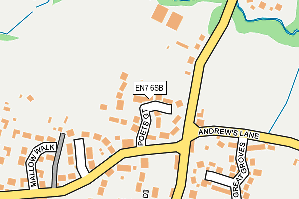 EN7 6SB map - OS OpenMap – Local (Ordnance Survey)