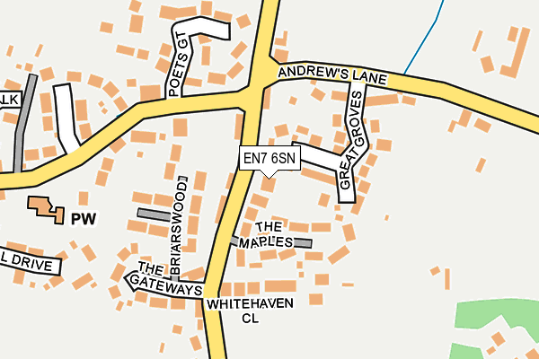 EN7 6SN map - OS OpenMap – Local (Ordnance Survey)