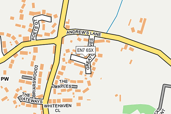 EN7 6SX map - OS OpenMap – Local (Ordnance Survey)