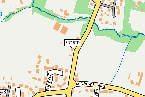 EN7 6TD map - OS OpenMap – Local (Ordnance Survey)