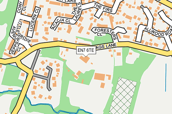 EN7 6TE map - OS OpenMap – Local (Ordnance Survey)