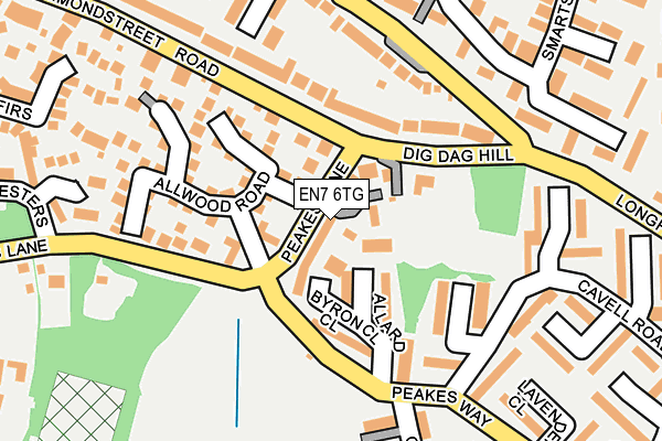 EN7 6TG map - OS OpenMap – Local (Ordnance Survey)