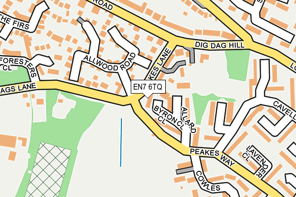 EN7 6TQ map - OS OpenMap – Local (Ordnance Survey)