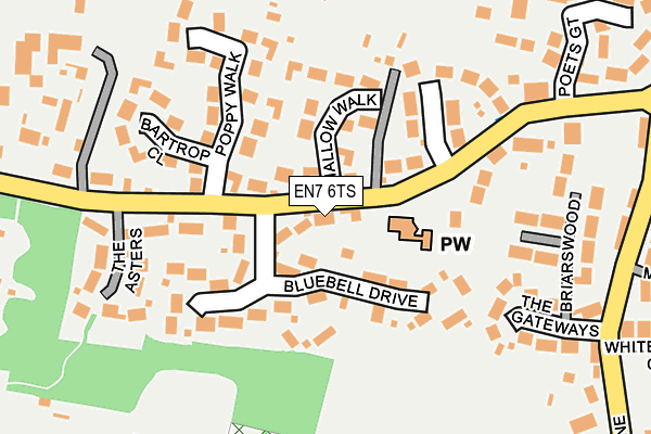 EN7 6TS map - OS OpenMap – Local (Ordnance Survey)
