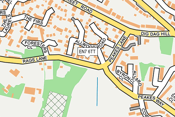 EN7 6TT map - OS OpenMap – Local (Ordnance Survey)