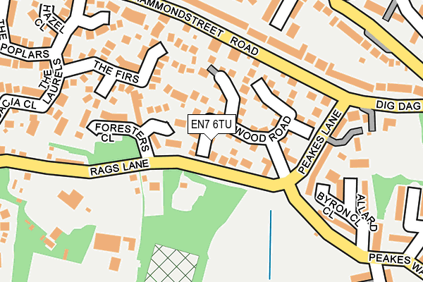 EN7 6TU map - OS OpenMap – Local (Ordnance Survey)