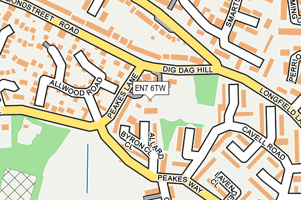 EN7 6TW map - OS OpenMap – Local (Ordnance Survey)