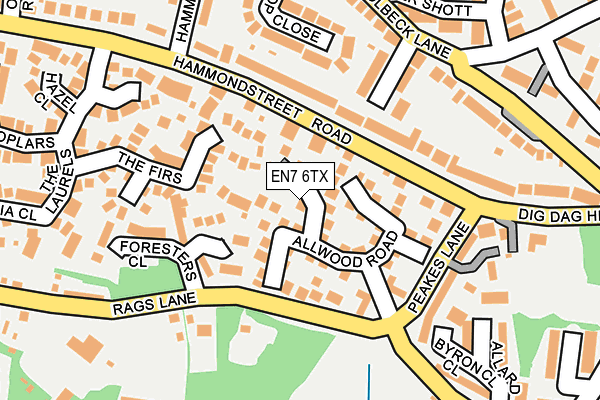 EN7 6TX map - OS OpenMap – Local (Ordnance Survey)