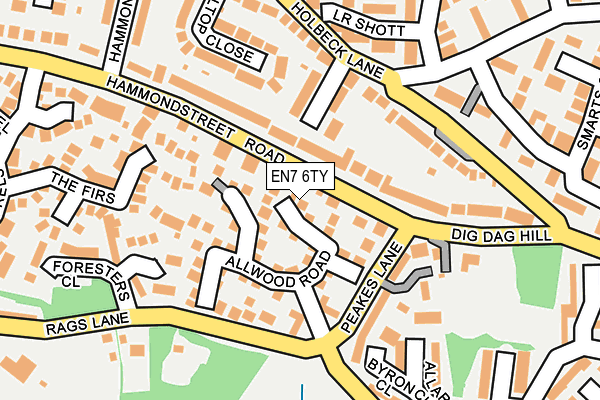 EN7 6TY map - OS OpenMap – Local (Ordnance Survey)