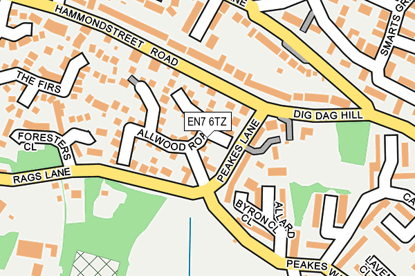 EN7 6TZ map - OS OpenMap – Local (Ordnance Survey)