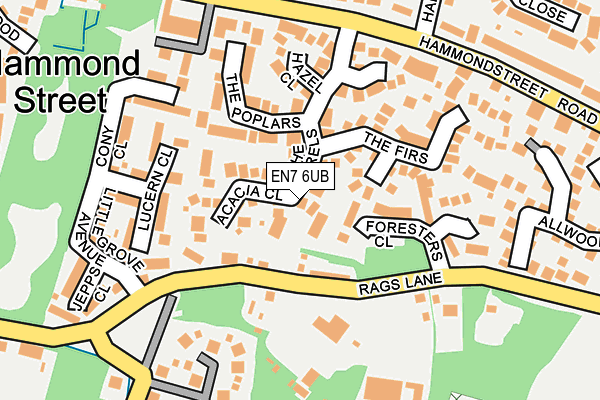 EN7 6UB map - OS OpenMap – Local (Ordnance Survey)