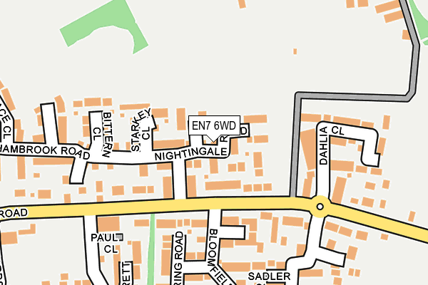 EN7 6WD map - OS OpenMap – Local (Ordnance Survey)