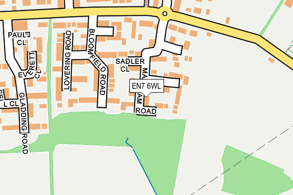 EN7 6WL map - OS OpenMap – Local (Ordnance Survey)