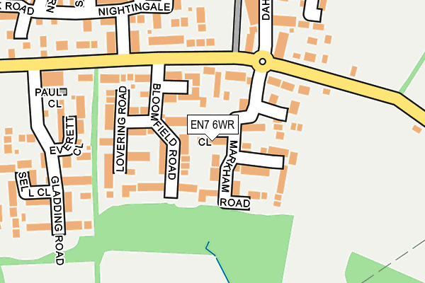 EN7 6WR map - OS OpenMap – Local (Ordnance Survey)
