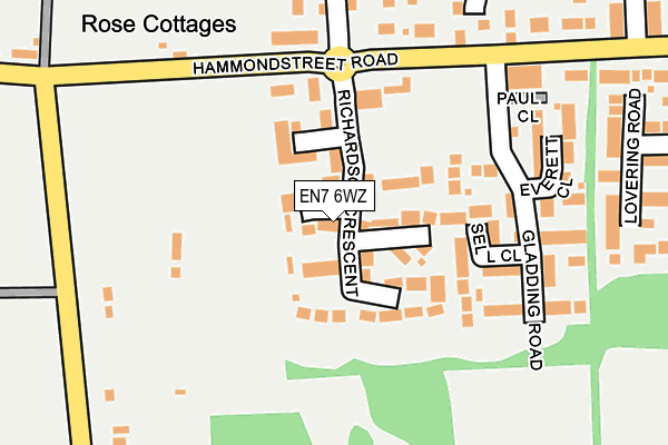 EN7 6WZ map - OS OpenMap – Local (Ordnance Survey)