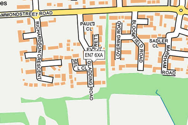EN7 6XA map - OS OpenMap – Local (Ordnance Survey)