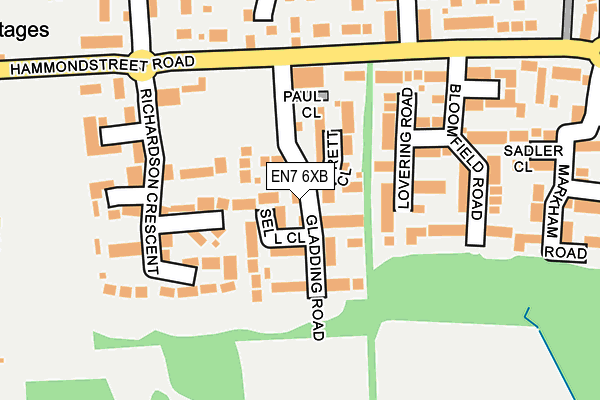 EN7 6XB map - OS OpenMap – Local (Ordnance Survey)