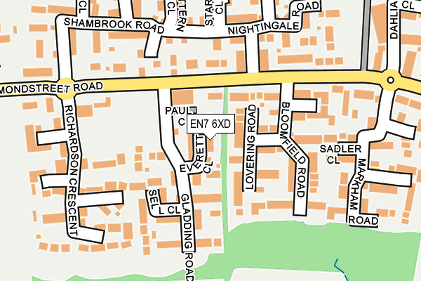 EN7 6XD map - OS OpenMap – Local (Ordnance Survey)