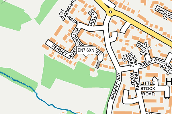 EN7 6XN map - OS OpenMap – Local (Ordnance Survey)