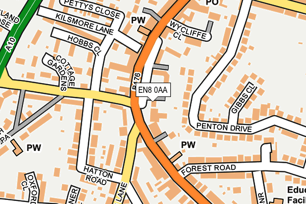 EN8 0AA map - OS OpenMap – Local (Ordnance Survey)