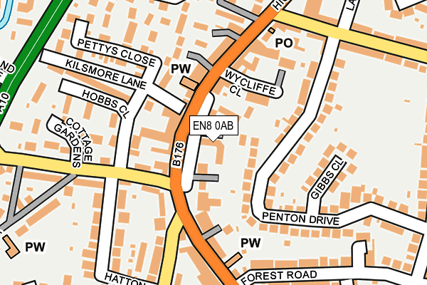 EN8 0AB map - OS OpenMap – Local (Ordnance Survey)