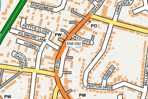 EN8 0AD map - OS OpenMap – Local (Ordnance Survey)