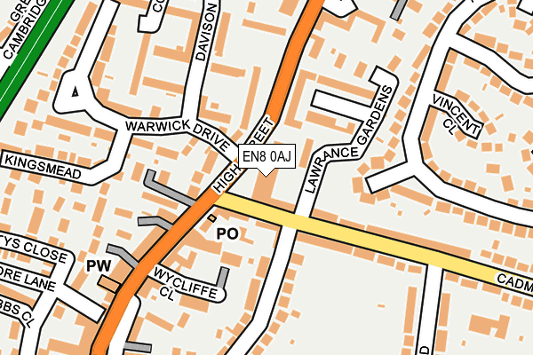 EN8 0AJ map - OS OpenMap – Local (Ordnance Survey)