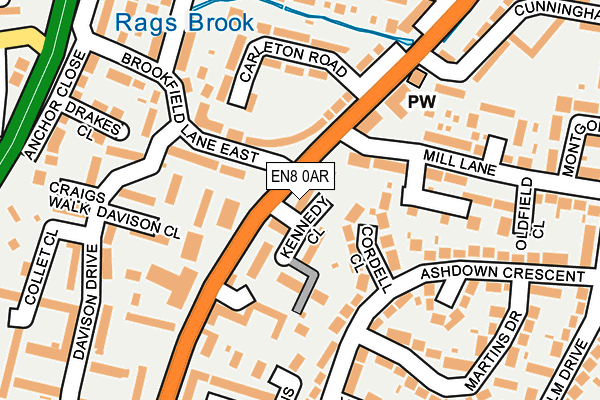 EN8 0AR map - OS OpenMap – Local (Ordnance Survey)