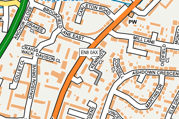 EN8 0AX map - OS OpenMap – Local (Ordnance Survey)