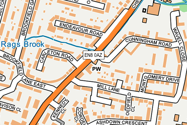 EN8 0AZ map - OS OpenMap – Local (Ordnance Survey)