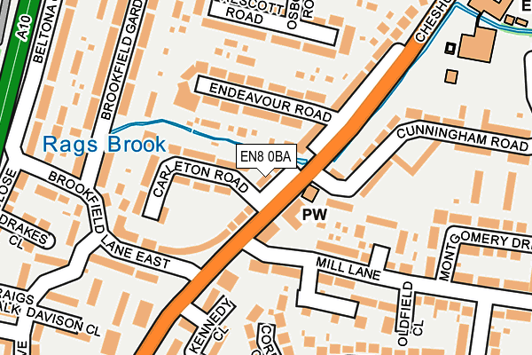 EN8 0BA map - OS OpenMap – Local (Ordnance Survey)