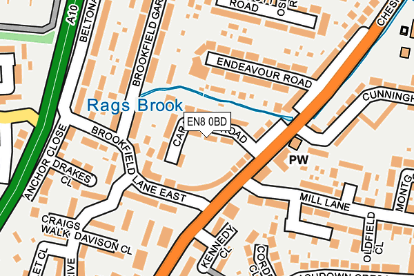 EN8 0BD map - OS OpenMap – Local (Ordnance Survey)