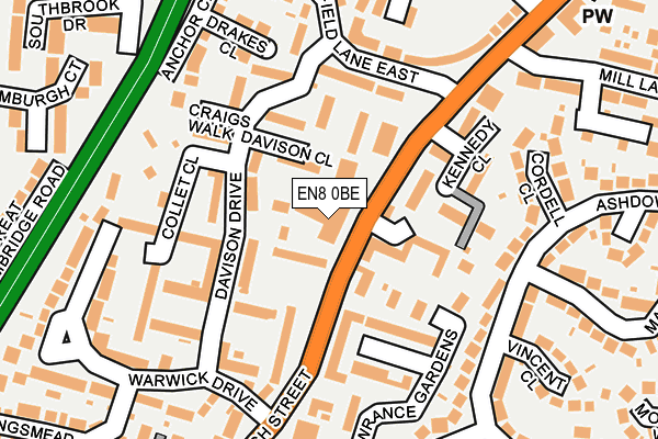 EN8 0BE map - OS OpenMap – Local (Ordnance Survey)